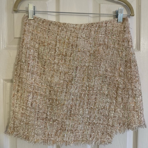 Chic Tweed Mini Skirt - Beige - Picture 1 of 6